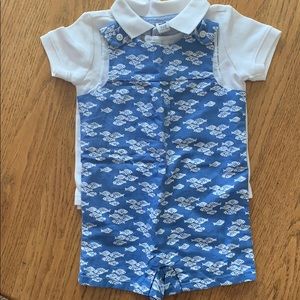 NWT JANIE AND JACK BOYS ROMPER AND COLLARED SHIRT